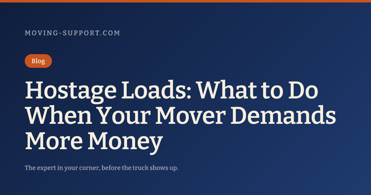 Hostage Loads: What to Do When Your Mover Demands More Money | Moving ...